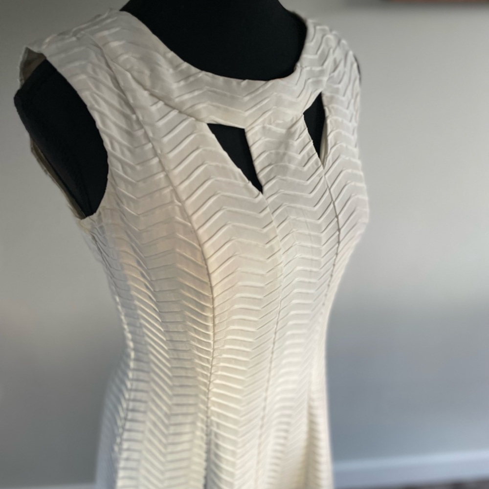 White Midi Dress with Cut Outs - Picture 1 of 7